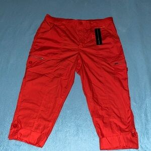 SAG HARBOR New York cargo capris tab cuff 6 pocket elastic waistband NEW size 36